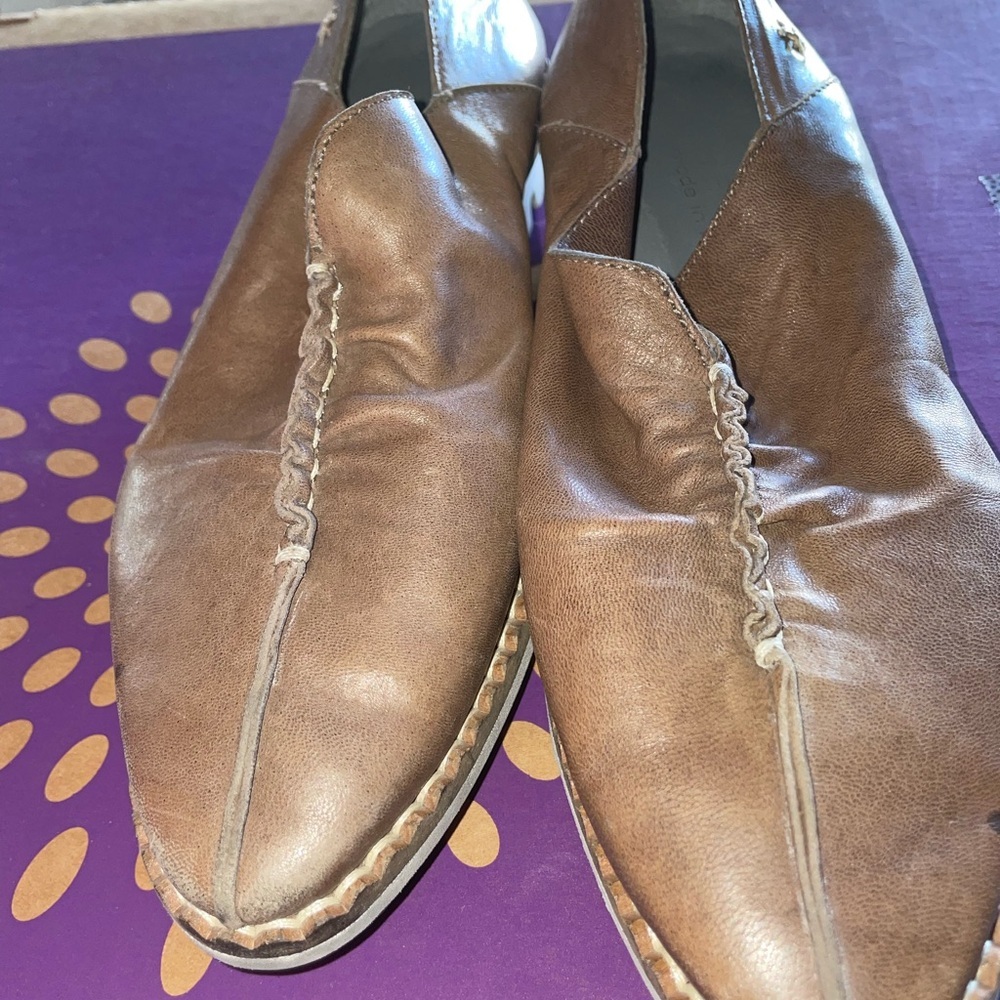Brown Leather Loafers. Patrizia Bonfanti 38 1/2